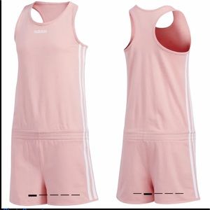 ADIDAS-3-STRIPES PINK ROMPER SIZE Girls L NWT